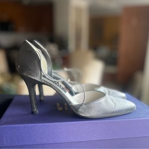 Stuart Weitzman Navy Satin Sirenritz Pump